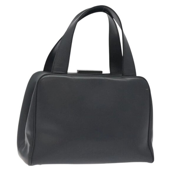 PRADA Hand Bag Leather Gray Auth SW1011 - Picture 1 of 16